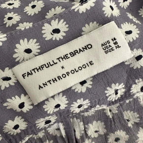 Faithfull The Brand x Anthropologie Danica Floral Tie Front Crop Top 10 - Picture 6 of 7